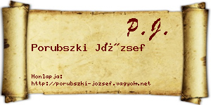 Porubszki József névjegykártya